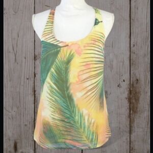 Old Navy Tropical Racerback Tank Top Small EUC